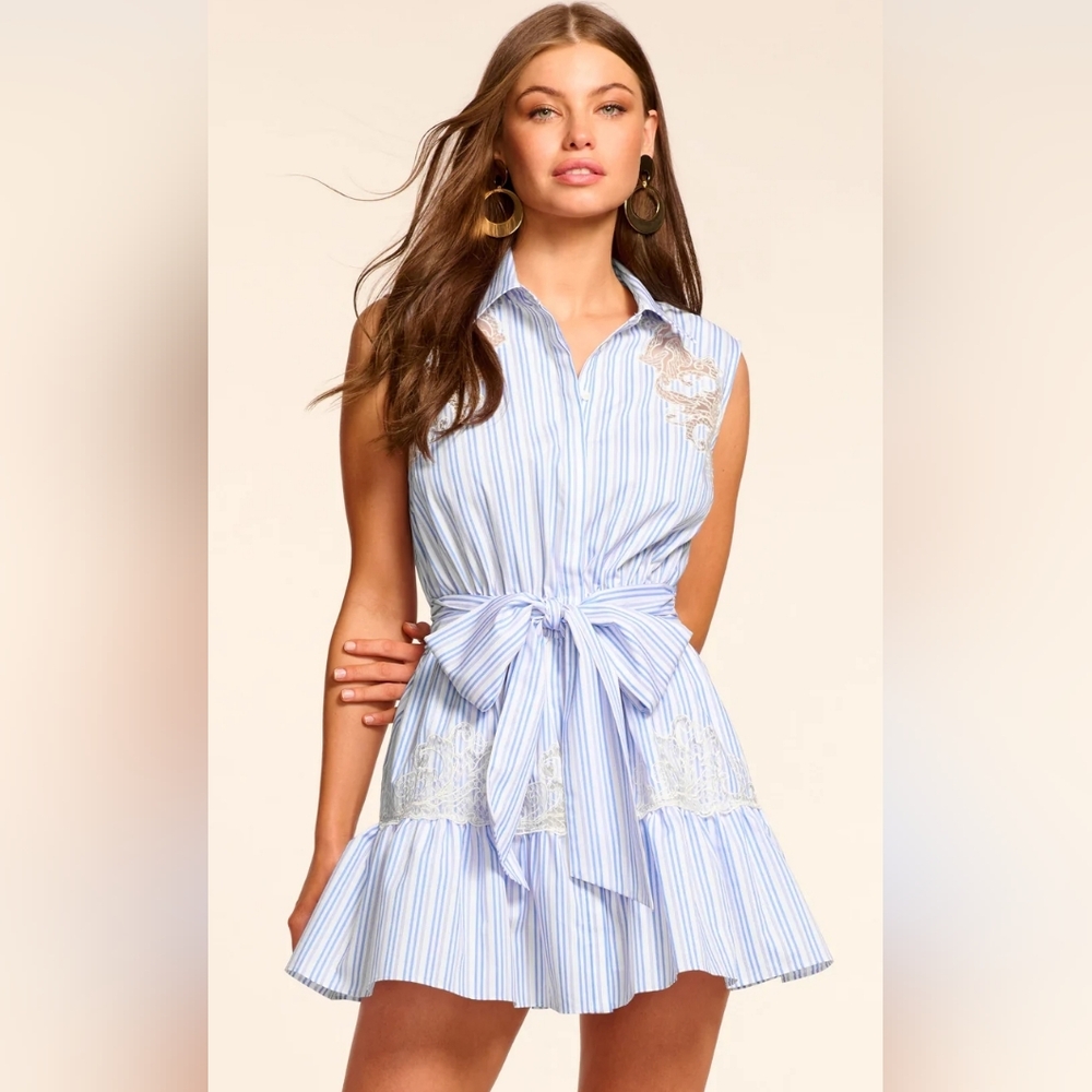 Ramy Brook Diana Embroidered Mini XL Dress